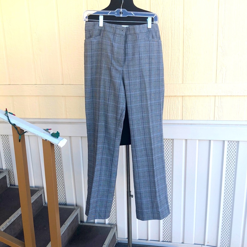 Talbots Gray Plaid Straight Leg Pants